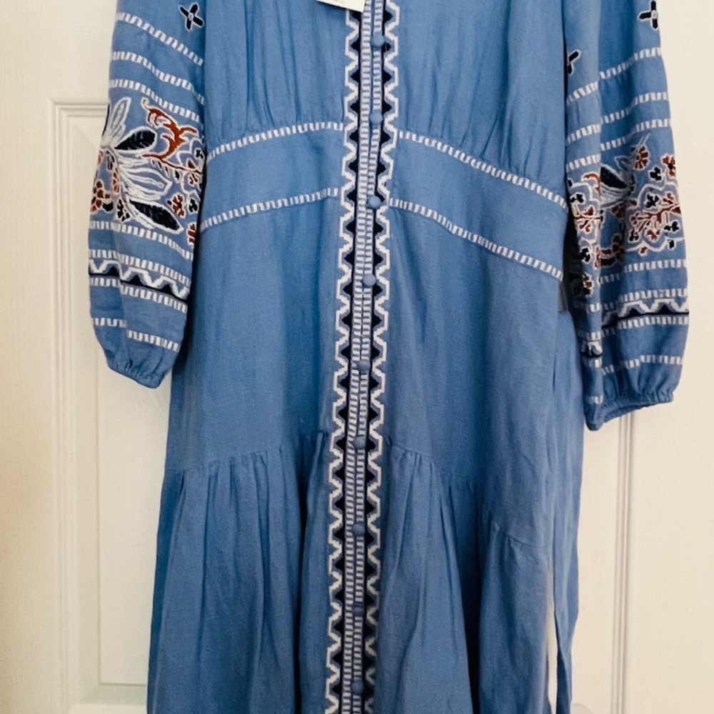 Veronica Beard Freyja Embroidered Midi Dress - Picture 2 of 5